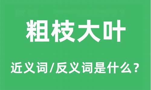 粗枝大叶的意思-粗枝大叶的意思相反的成语是