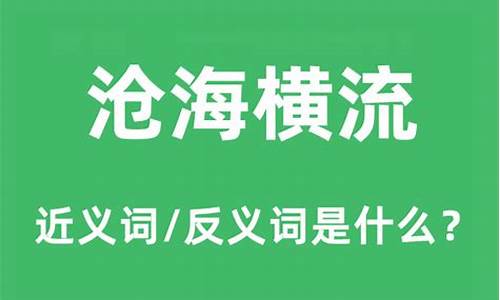 沧海横流是什么意思?-沧海横流是什么意思