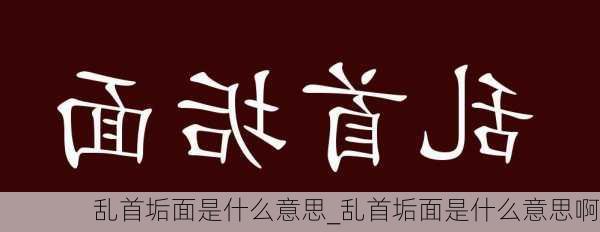 乱首垢面是什么意思_乱首垢面是什么意思啊