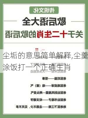 尘垢的意思简单解释,尘羹涂饭打一个正确生肖