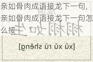 亲如骨肉成语接龙下一句,亲如骨肉成语接龙下一句怎么接