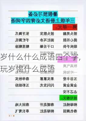 岁什么什么成语四个字,玩岁愒什么成语