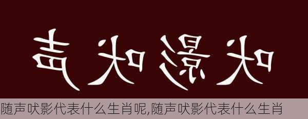 随声吠影代表什么生肖呢,随声吠影代表什么生肖