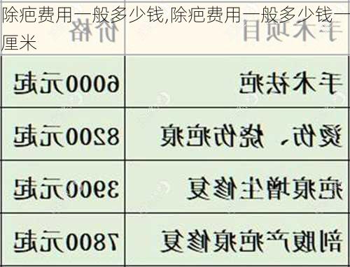 除疤费用一般多少钱,除疤费用一般多少钱一厘米