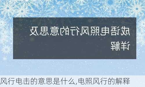 风行电击的意思是什么,电照风行的解释