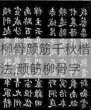 柳骨颜筋千秋楷法,颜筋柳骨字