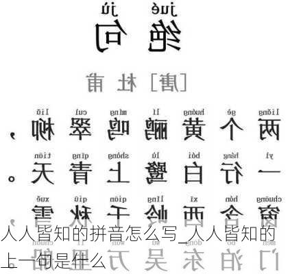 人人皆知的拼音怎么写_人人皆知的上一句是什么