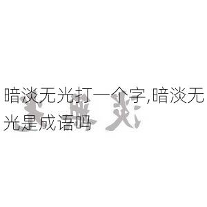 暗淡无光打一个字,暗淡无光是成语吗