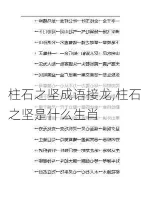 柱石之坚成语接龙,柱石之坚是什么生肖