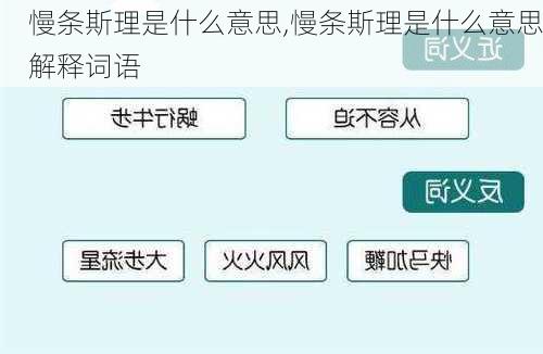 慢条斯理是什么意思,慢条斯理是什么意思解释词语