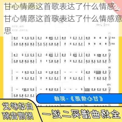 甘心情愿这首歌表达了什么情感_甘心情愿这首歌表达了什么情感意思