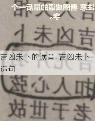 吉凶未卜的读音_吉凶未卜造句