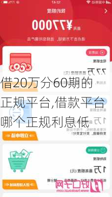 借20万分60期的正规平台,借款平台哪个正规利息低