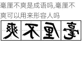 毫厘不爽是成语吗,毫厘不爽可以用来形容人吗