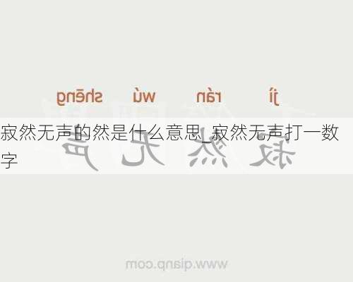 寂然无声的然是什么意思_寂然无声打一数字