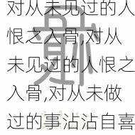 对从未见过的人恨之入骨,对从未见过的人恨之入骨,对从未做过的事沾沾自喜